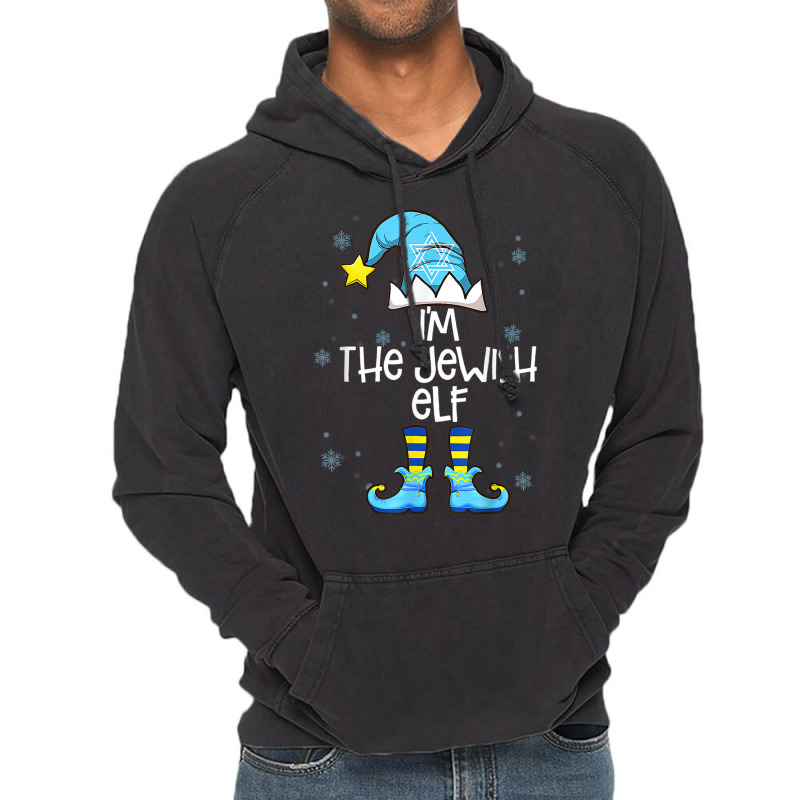 Happy Christmukkah Jewish I'm The Jewish Elf Christmas Xmas Vintage Hoodie | Artistshot