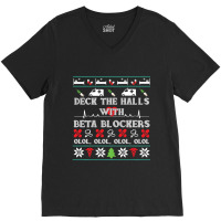 Deck The Halls Beta Blockers Nurse Christmas Ugly Sweater V-neck Tee | Artistshot