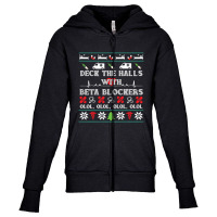 Deck The Halls Beta Blockers Nurse Christmas Ugly Sweater Youth Zipper Hoodie | Artistshot