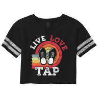 Live Love Tap Dance Dancer Distressed Retro Vintage Style-s3j3c Scorecard Crop Tee | Artistshot