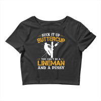 Electric Power Lineman Men Suck Up Buttercup Crop Top | Artistshot