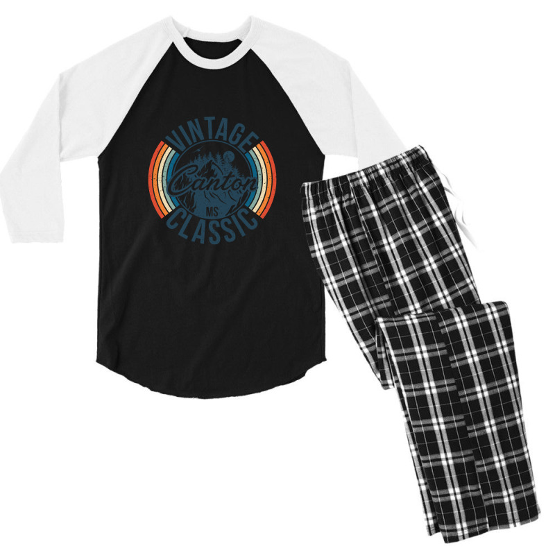 I Love Canton Mississippi Retro Vintage Classic Limited Edition Men's 3/4 Sleeve Pajama Set | Artistshot