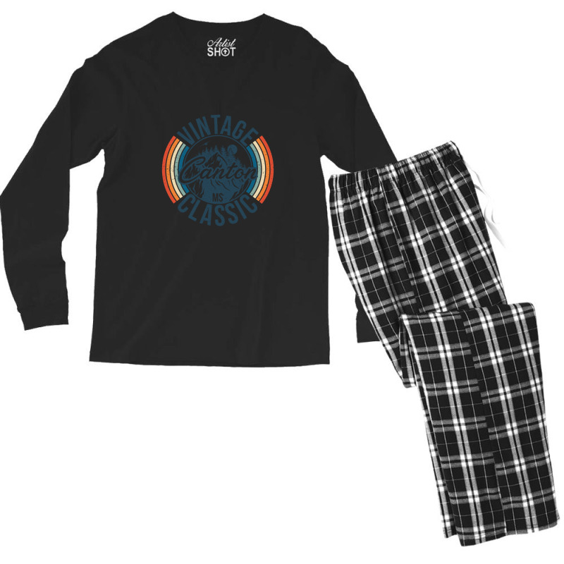 I Love Canton Mississippi Retro Vintage Classic Limited Edition Men's Long Sleeve Pajama Set | Artistshot