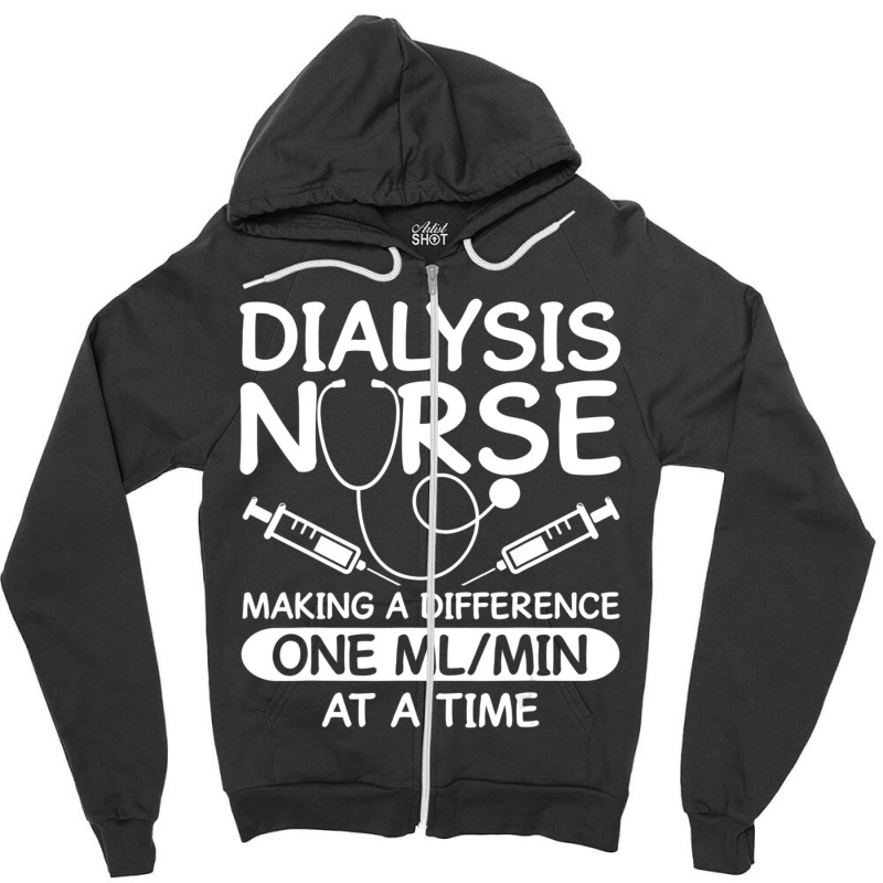 Dialysis Technician Men Women Nursing Tech Humor Fan Zipper Hoodie by cm-arts | Artistshot