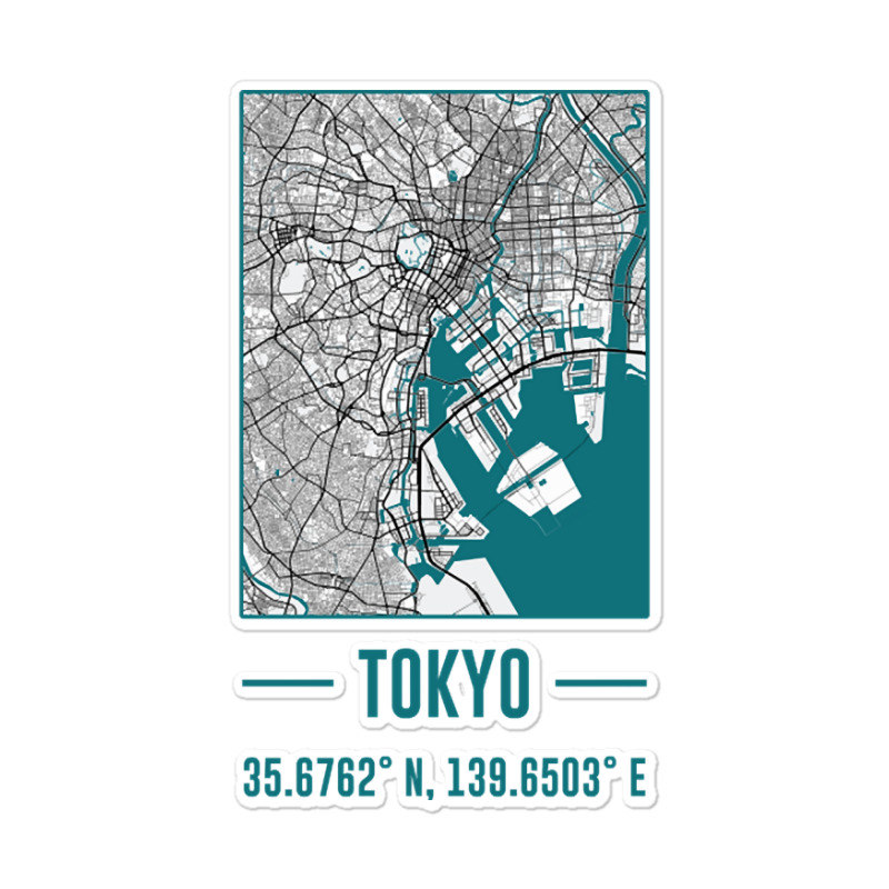 Tokyo Minimalist City Map, Tokyo Diy City Map Sticker | Artistshot