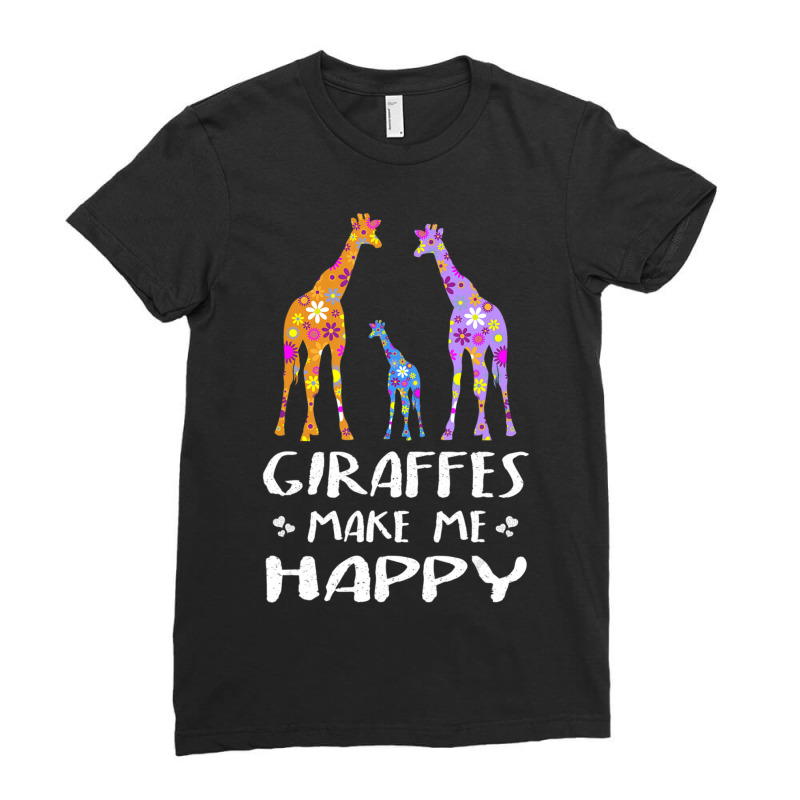 Cute Giraffe Animal Lover Gifts Fun Meme Saying Giraffe Ladies Fitted T-Shirt by bummercaught | Artistshot