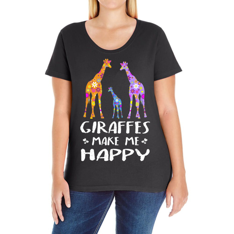 Cute Giraffe Animal Lover Gifts Fun Meme Saying Giraffe Ladies Curvy T-Shirt by bummercaught | Artistshot