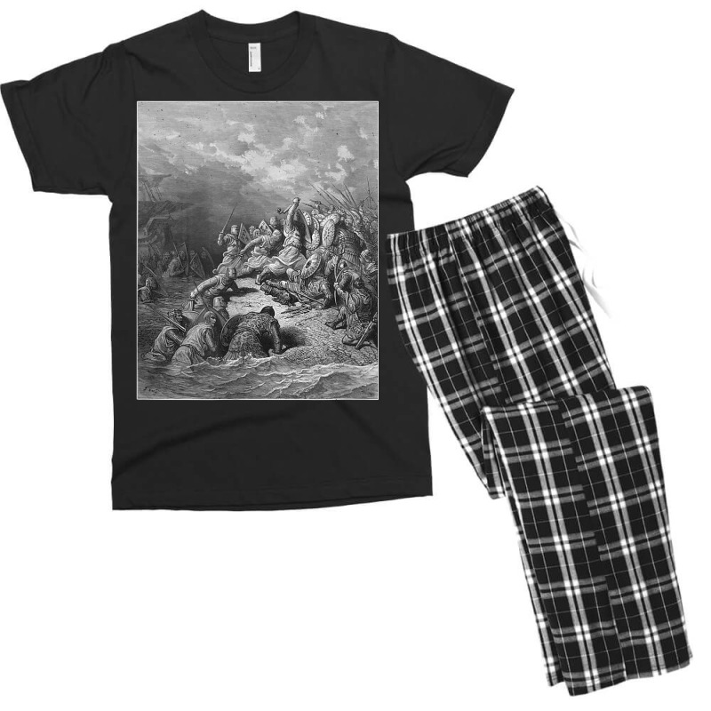 Gustave Doré History Of The Crusades Battle Scene In Jaffa Men's T-shirt Pajama Set | Artistshot