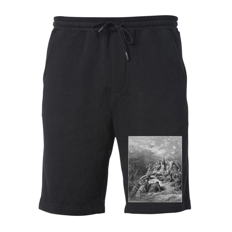 Gustave Doré History Of The Crusades Battle Scene In Jaffa Fleece Short | Artistshot