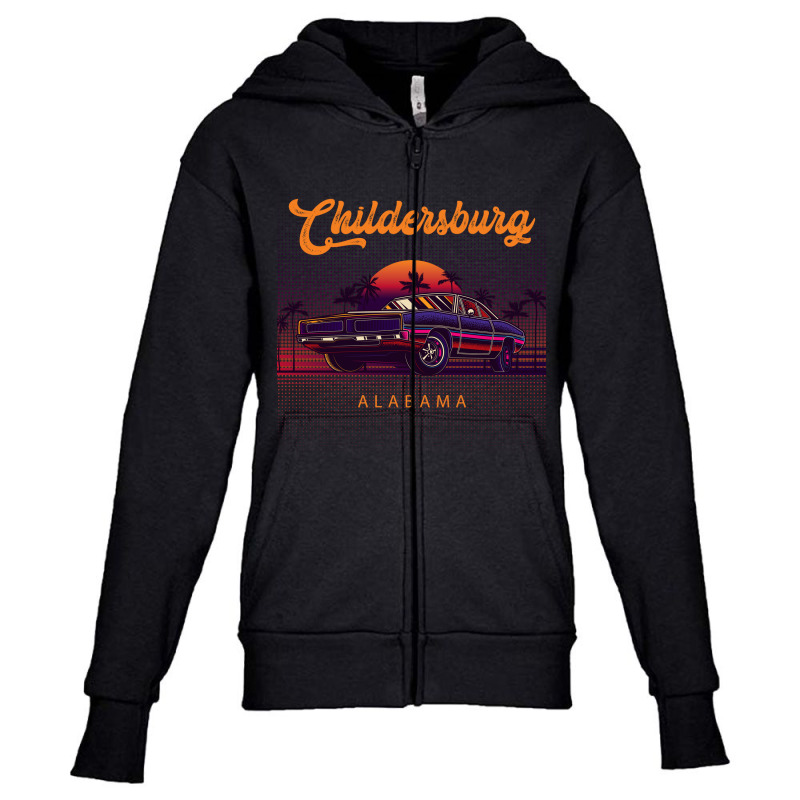 Childersburg Alabama Retro Vintage 80s 90s Muscle Cars Retrowave Aesth Youth Zipper Hoodie by pancakespienova | Artistshot