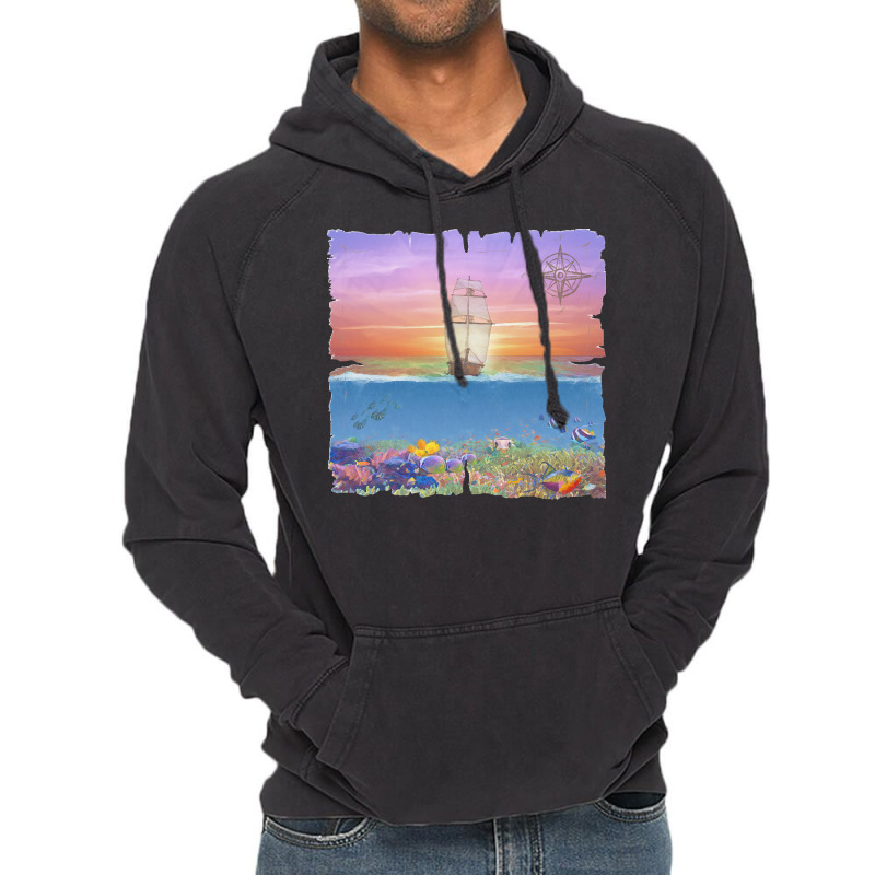 Sailing Ship T  Shirt Sunset Sail T  Shirt Vintage Hoodie | Artistshot