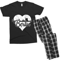 Retro Berlin Germany Skyline Heart Distressed Men's T-shirt Pajama Set | Artistshot