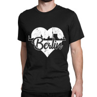 Retro Berlin Germany Skyline Heart Distressed Classic T-shirt | Artistshot