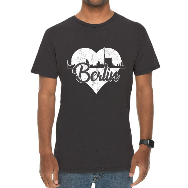 Retro Berlin Germany Skyline Heart Distressed Vintage T-shirt | Artistshot