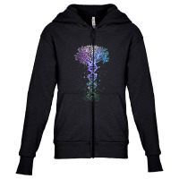 Dna Tree Life Earth Genetics Biologist Science Gift Youth Zipper Hoodie | Artistshot