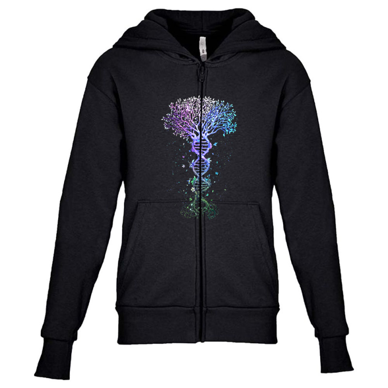 Dna Tree Life Earth Genetics Biologist Science Gift Youth Zipper Hoodie by behindcedar22 | Artistshot