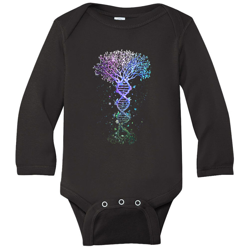 Dna Tree Life Earth Genetics Biologist Science Gift Long Sleeve Baby Bodysuit by behindcedar22 | Artistshot