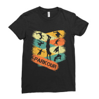 Retro Parkour For Boys Silhouette Vintage Free Running Ladies Fitted T-shirt | Artistshot