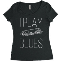 Harmonica I Play Blues I Mouth Organ Musician Women's Triblend Scoop T-shirt | Artistshot