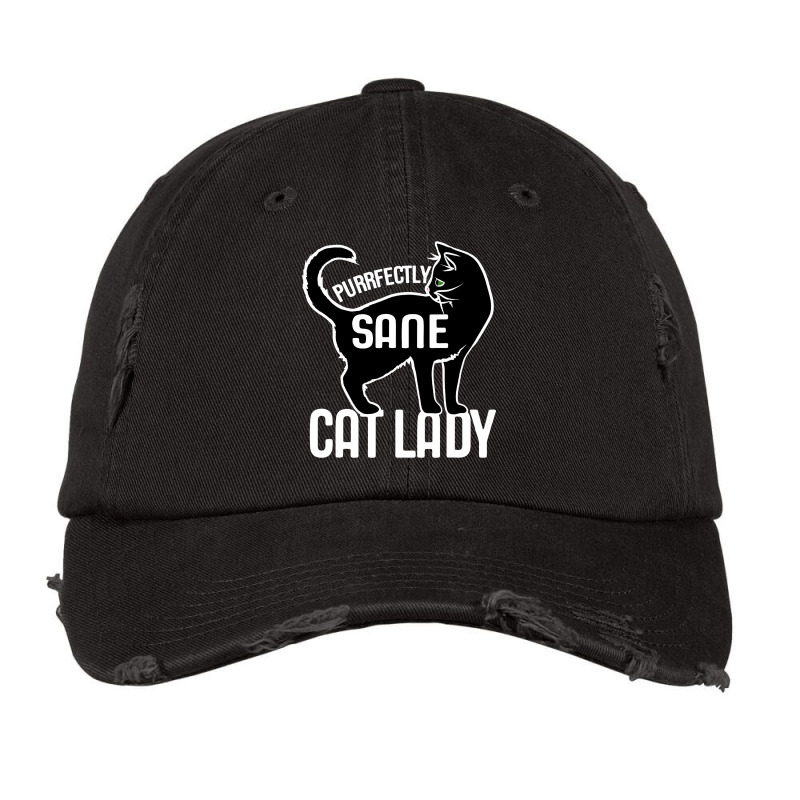 Purrfectly Sane Cat Lady Funny Vintage Cap | Artistshot