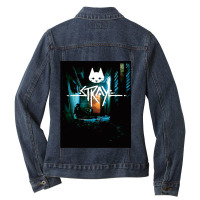 Cat Stray Game Ladies Denim Jacket | Artistshot