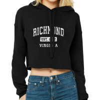 Richmond Virginia Va Vintage Established Sports Cropped Hoodie | Artistshot