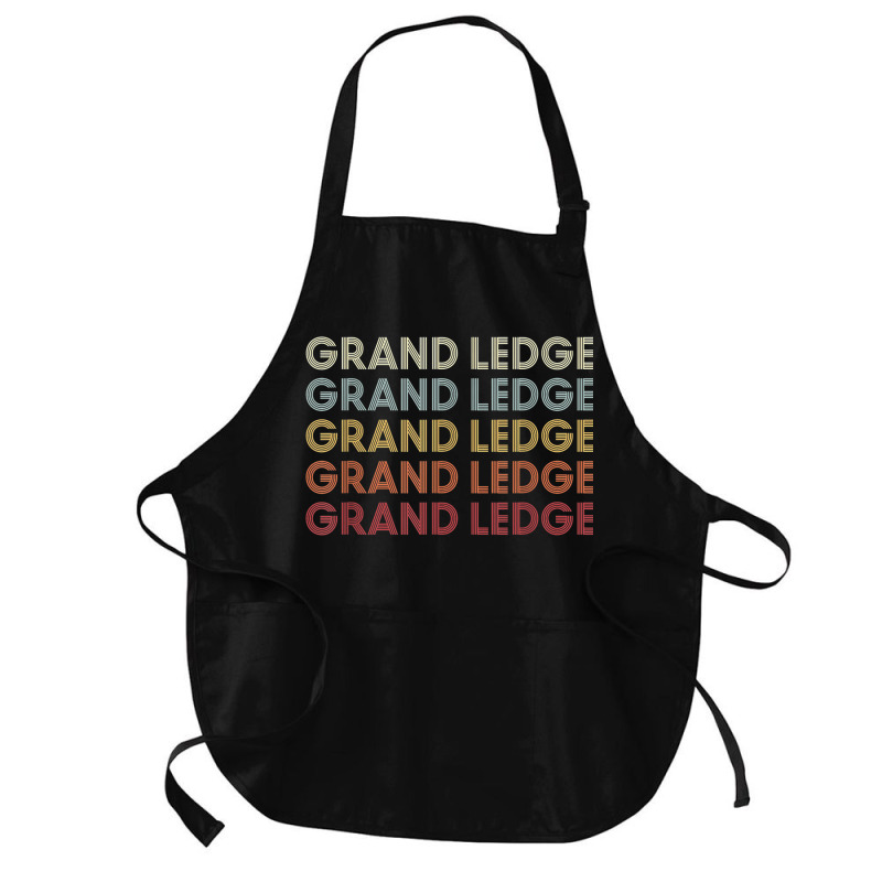 Grand Ledge Michigan Grand Ledge Mi Retro Vintage Text Medium-length Apron | Artistshot