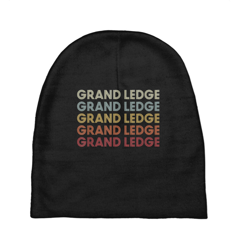 Grand Ledge Michigan Grand Ledge Mi Retro Vintage Text Baby Beanies | Artistshot