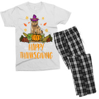 Happy Thanksgiving Cat Clothing Gift Funny Thanksgiving Day Men's T-shirt Pajama Set | Artistshot