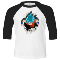 Dragon Ballz Saiyan Blue Toddler 3/4 Sleeve Tee | Artistshot