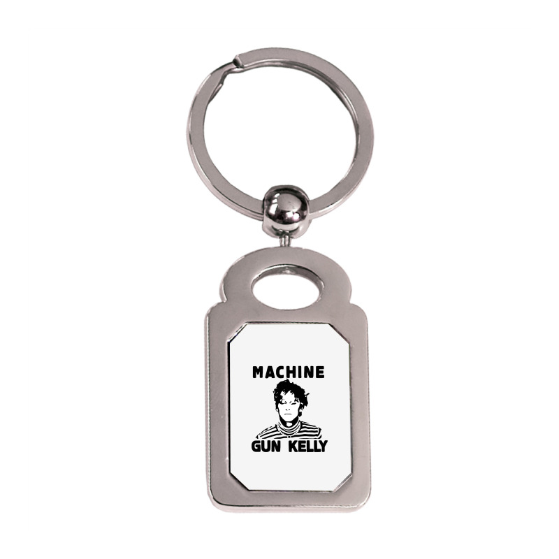 Machine Gun, Kelly Silver Rectangle Keychain | Artistshot