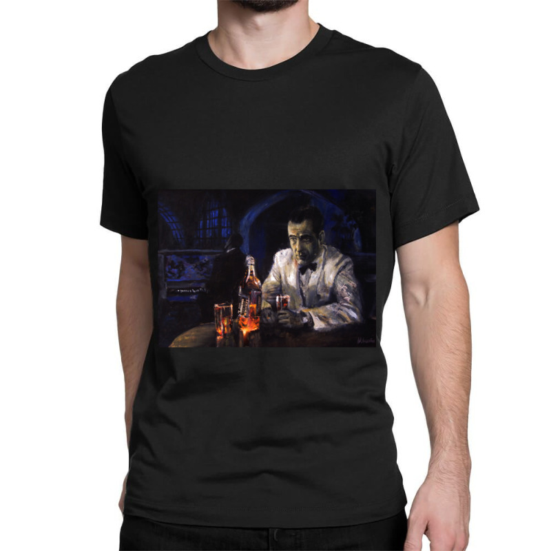 Casablanca Artwork Inspired In Humphrey Bogart In Casablanca Classic T-shirt by cm-arts | Artistshot