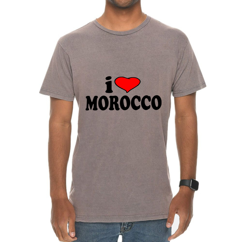 Morocco I Love Morocco Vintage T-Shirt by cm-arts | Artistshot