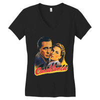 Vintage Retro Casablanca Movie 40s 1942 American Romantic Drama Film M Women's V-neck T-shirt | Artistshot