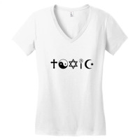 Religion Is Toxic Freethinker Women's V-neck T-shirt | Artistshot