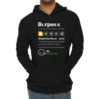 Burpees Do Not Recommend 1 Star Rating Funny Gym Workout Lightweight Hoodie | Artistshot