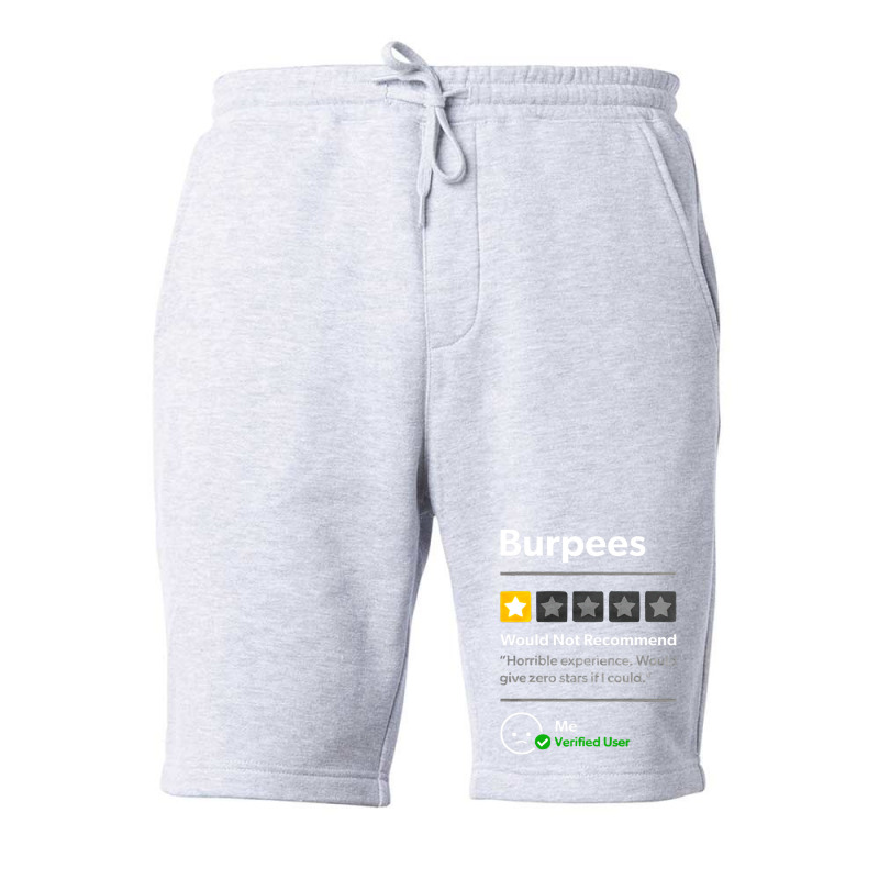 Burpees Do Not Recommend 1 Star Rating Funny Gym Workout Fleece Short by Claire J Tinsley | Artistshot