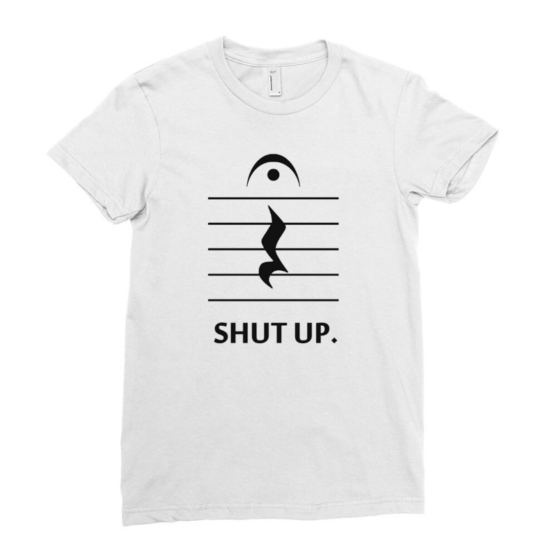 Shut Up By Music Notation Ladies Fitted T-Shirt by cm-arts | Artistshot