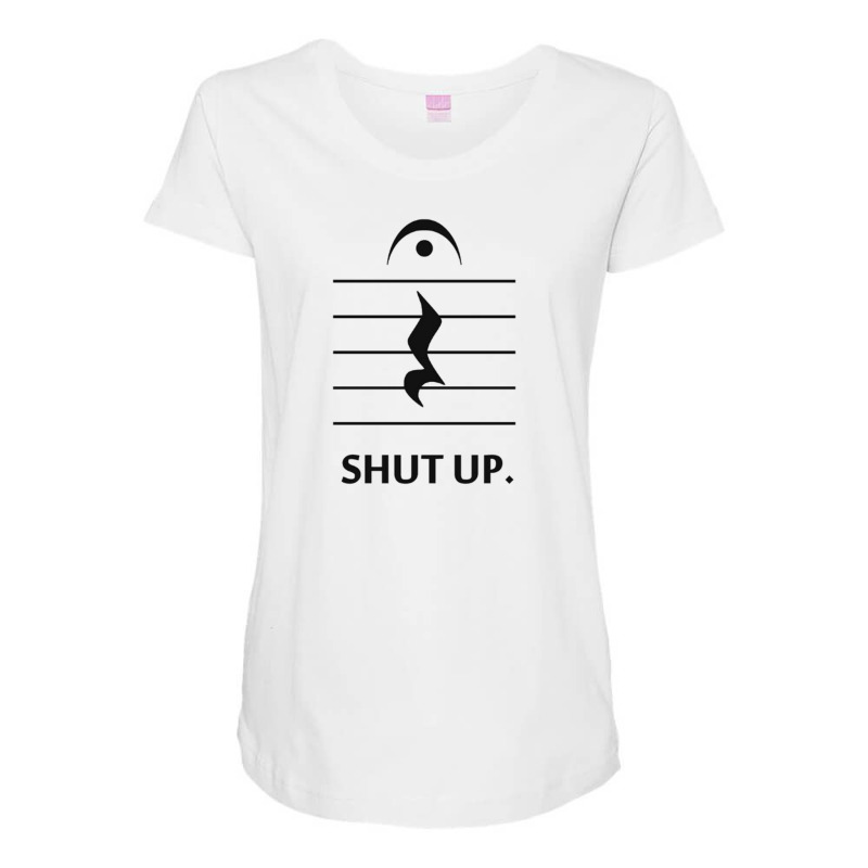 Shut Up By Music Notation Maternity Scoop Neck T-shirt by cm-arts | Artistshot