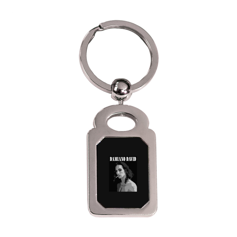 Damiano David Damiano David Illustration  Colourus Silver Rectangle Keychain | Artistshot