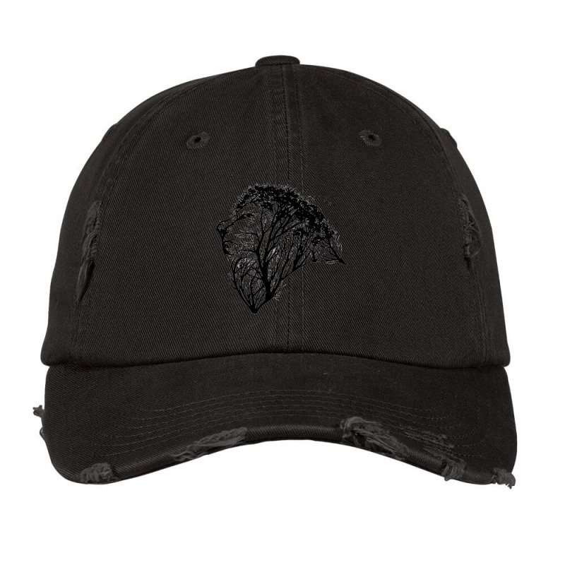 Lion Tree Nature Forest Vintage Cap by cm-arts | Artistshot