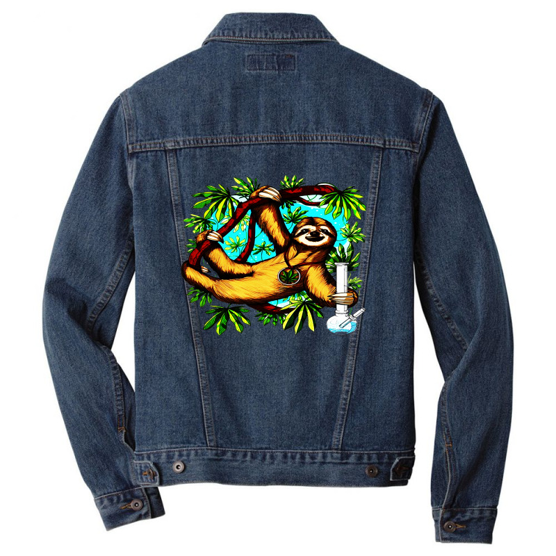 Sloth Weed Stoner Men Denim Jacket | Artistshot