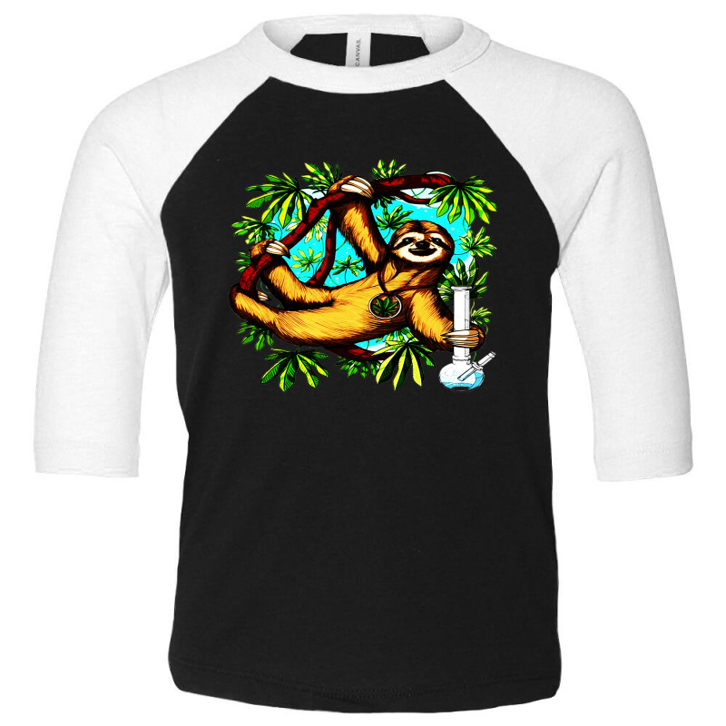 Sloth Weed Stoner Toddler 3/4 Sleeve Tee | Artistshot