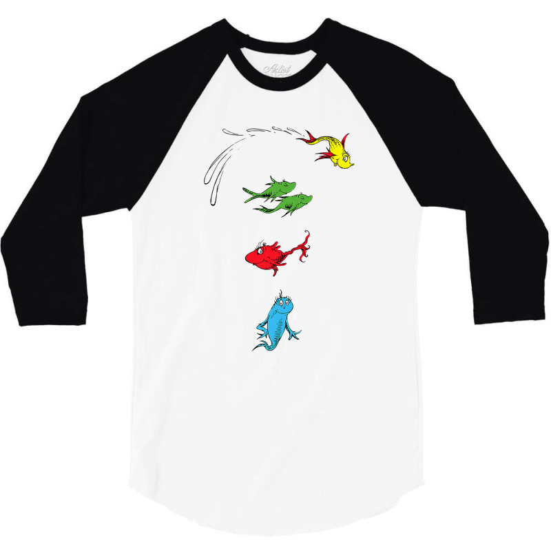 Dr. Seuss One Fish Two Fish Red Fish Blue Fish 3/4 Sleeve Shirt by Claire J Tinsley | Artistshot