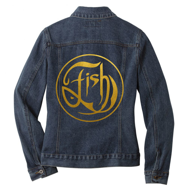 Fish On Gold Ladies Denim Jacket by TIFFANYJONES | Artistshot