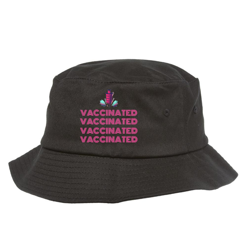 Vaccinated X 4    Vaccinated Bucket Hat by obatpari | Artistshot