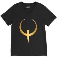 Quake Bronze V-neck Tee | Artistshot