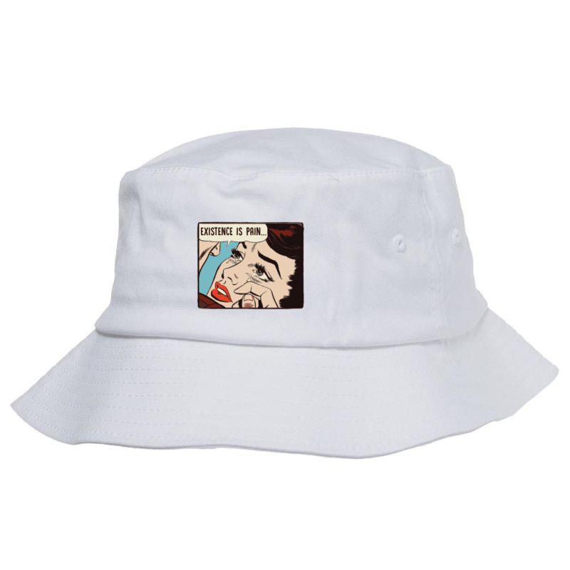 Existence Is Pain   Nihilist Statement Tee Bucket Hat by cm-arts | Artistshot