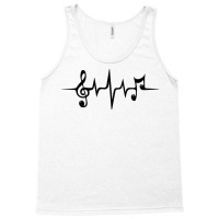 Music Pulse Heartbeat Notes Clef Frequency Wave Sound Festival Tank Top | Artistshot