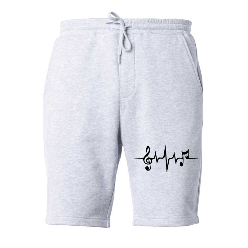 Music Pulse Heartbeat Notes Clef Frequency Wave Sound Festival Fleece Short | Artistshot